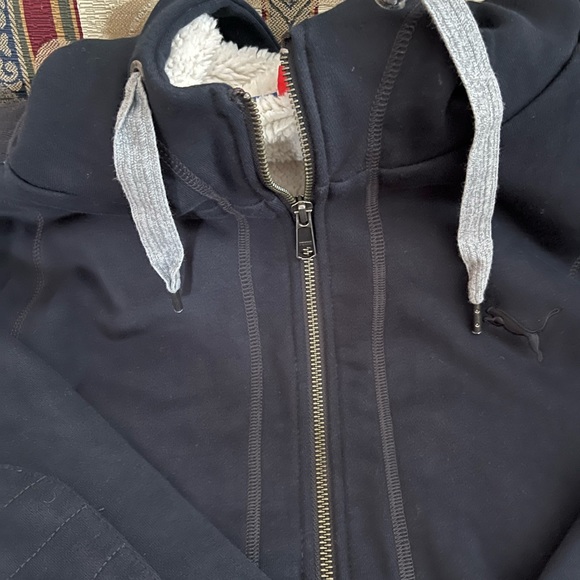 Men’s Navy Blue Sherpa zip up by puma - Picture 3 of 14